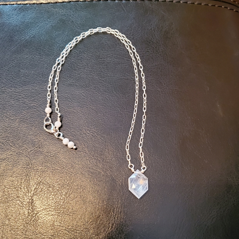 Rainbow moonstone necklace